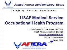 USAF Medical Service Occupational Health Program