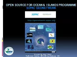   OPEN SOURCE for ocean &  islands Programme