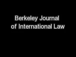 Berkeley Journal of International Law