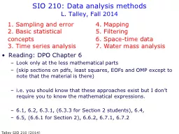 SIO 210: Data analysis methods