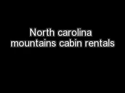 North carolina mountains cabin rentals