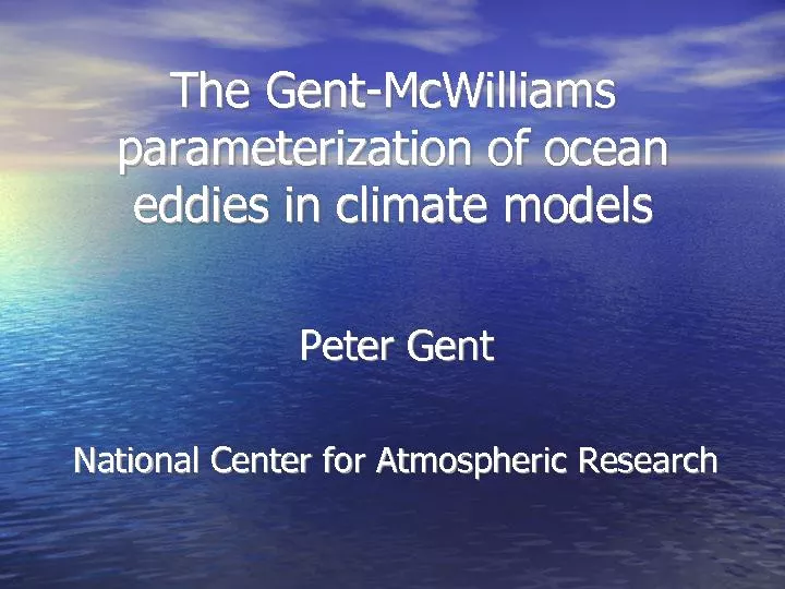 parameterization of ocean