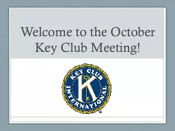 Welcome to the October Key Club Meeting!