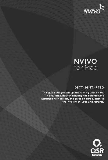 GETTING STARTEDThis guide will get you up and running with NVivo. It p