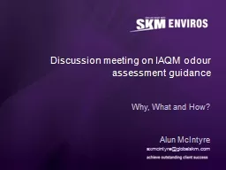 Discussion meeting on IAQM odour assessment guidance