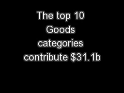 The top 10 Goods categories contribute $31.1b
