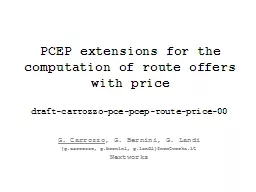 PCEP extensions for the computation of route offers with pr