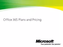Office 365 Plans and Pricing