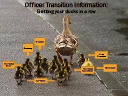 Officer Transition Information: