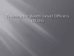 Training for Booth Level Officers