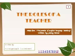 THE ROLES OF A TEACHER