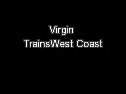 Virgin TrainsWest Coast