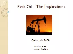 Peak Oil – The Implications