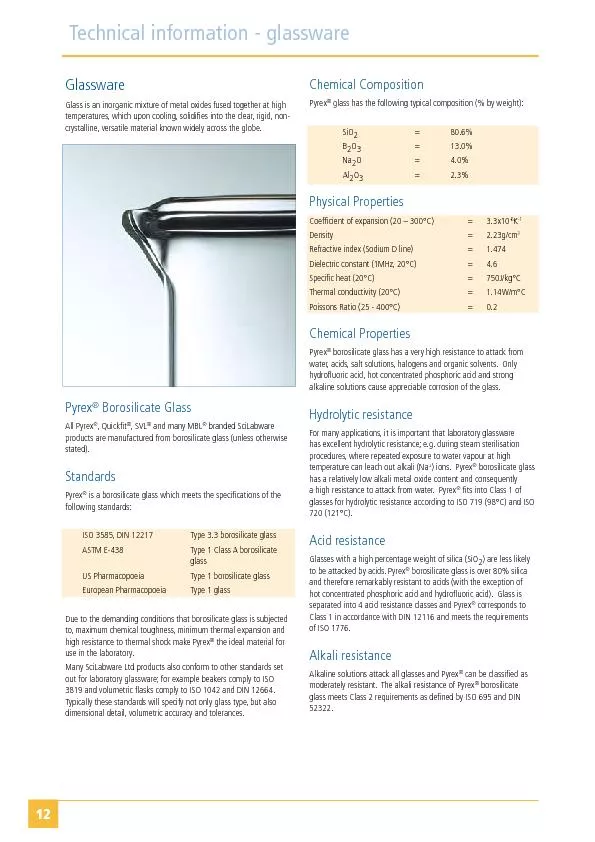 Technical information - glassware