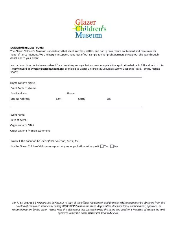 DONATION REQUEST FORM