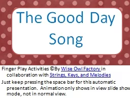 The Good Day Song