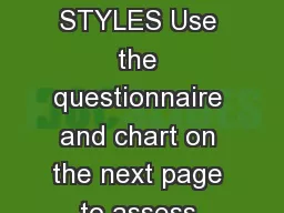 SELF ASSESSMENT OF SOCIAL STYLES Use the questionnaire and chart on the next page to assess your social style