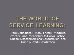 The World of Service Learning: