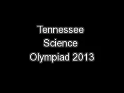Tennessee Science Olympiad 2013