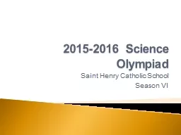 2015-2016 Science Olympiad