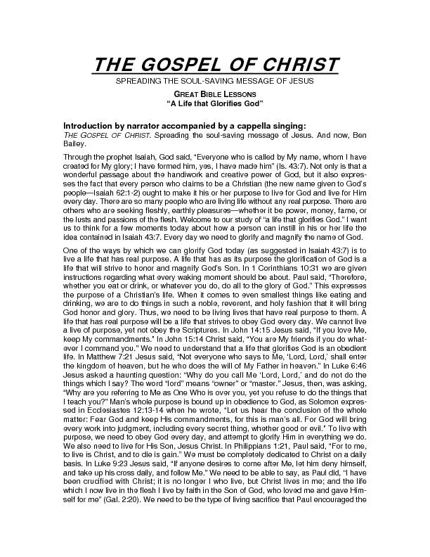 THE GOSPEL OF CHRIST