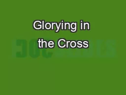 Glorying in the Cross