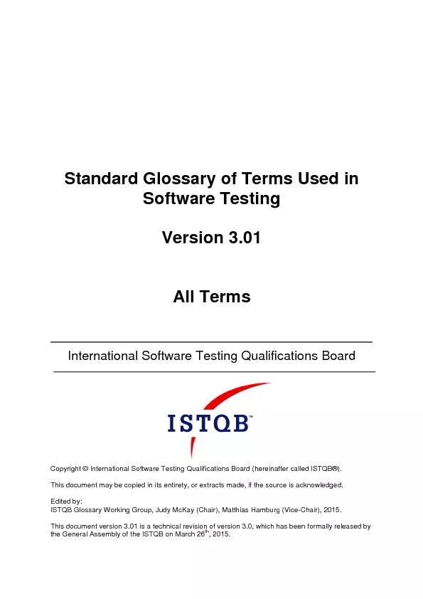 Standard Glossary of Terms Used in Software Testing Version 3.01 All T