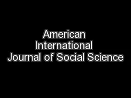 American International Journal of Social Science