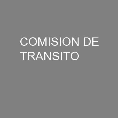 COMISION DE TRANSITO