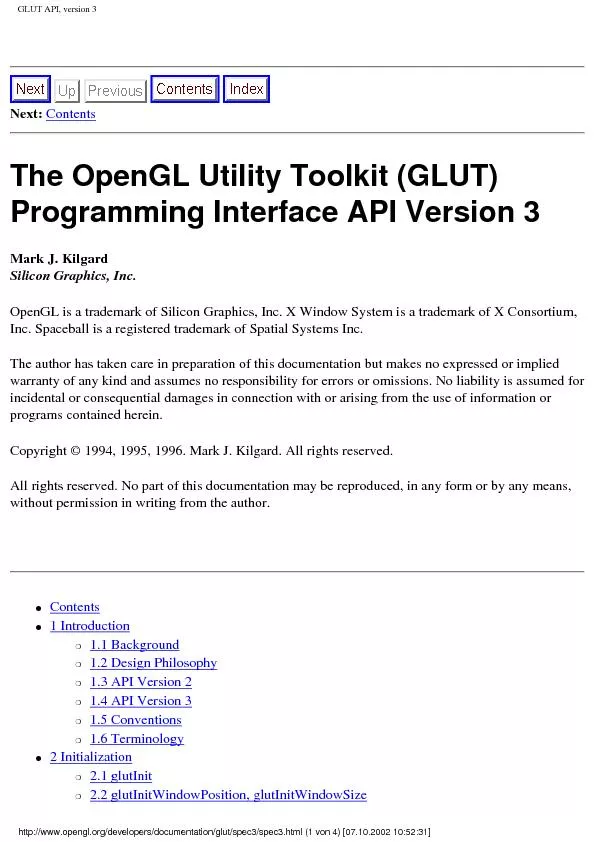 GLUT API, version 3