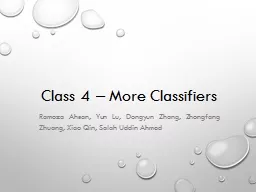 Class 4 – More Classifiers