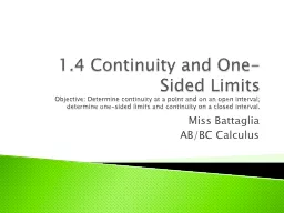 1.4 Continuity and One-Sided Limits