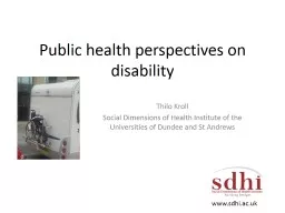 Public health perspectives on disability