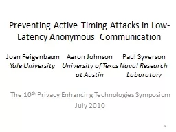 Preventing Active Timing Attacks in Low-Latency Anonymous C