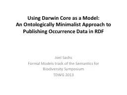 Using Darwin Core as a Model: