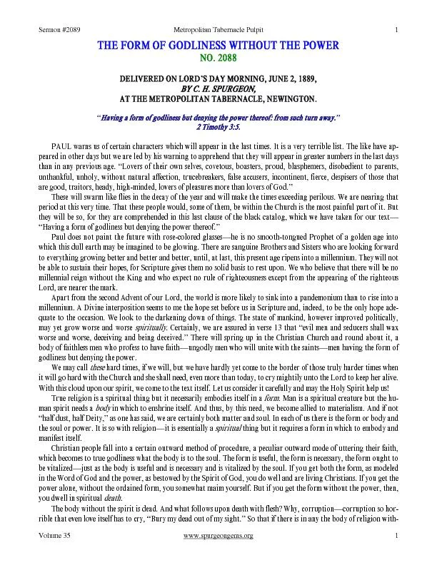 Sermon #2089 Metropolitan Tabernacle Pulpit 1Volume 35 www.spurgeongem