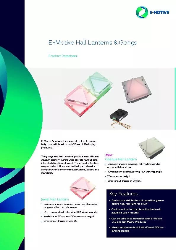 E-Motive’s range of gongs and hall lanterns are