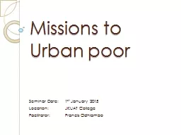 Missions to Urban poor