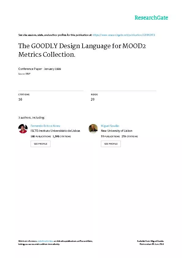 The GOODLY Design Language for MOOD2 Metrics Collection(fba@di.fct.unl