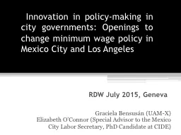Innovation in policy-making in city governments: Openings
