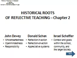 HISTORICAL ROOTS OF REFLECTIVE TEACHING – Chapter 2
