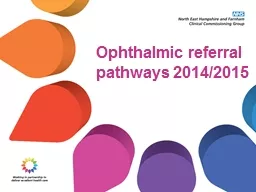 Ophthalmic referral pathways 2014/2015