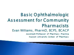 Basic Ophthalmologic Assessment for Community Pharmacists