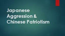 Japanese Aggression & Chinese Patriotism
