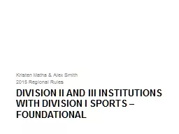 Division II and III Institutions with
