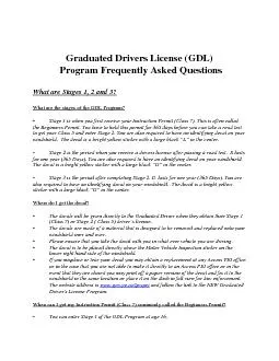 Graduated Drivers License (GDL) Program Frequently Asked QuestionsWhat