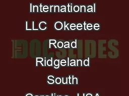 CAMI  Cool Amphibious Manufacturers International LLC  Okeetee Road Ridgeland South Carolina