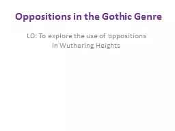 Oppositions in the Gothic Genre