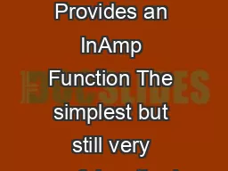 Chapter II INSIDE AN INSTRUMENTATION AMPLIFIER A Simple Op Amp Subtractor Provides an