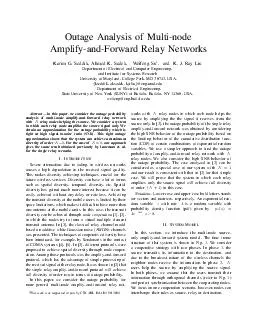 Outage Analysis of Multinode AmplifyandForward Relay Networks Karim G